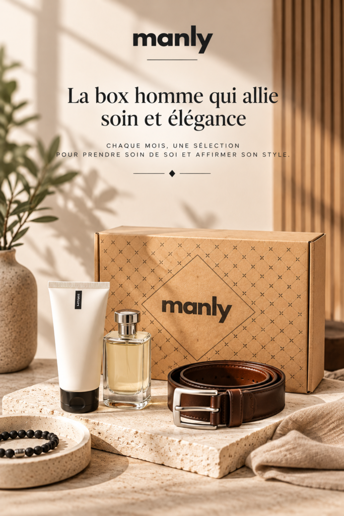 Box homme premium MANLY avec soin masculin et accessoire élégant