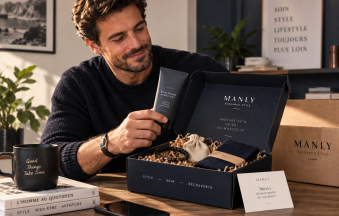 Box homme mensuelle MANLY avec soin et accessoire